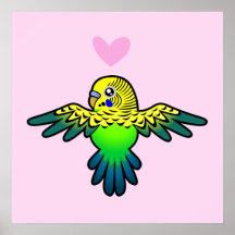 Budgie Love Posters