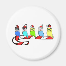 Budgies- Christmas Fridge Magnet