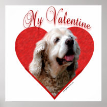 Buff Cocker Spaniel My Valentine Poster