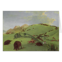 Buffalo Chase, Mouth of the Yellowstone by Catlin Cards