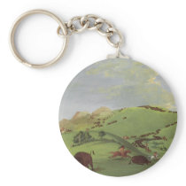 Buffalo Chase, Mouth of the Yellowstone by Catlin Keychains