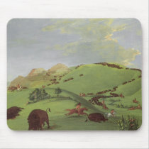 Buffalo Chase, Mouth of the Yellowstone by Catlin Mouse Pad