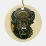 Buffalo Eating Ornament