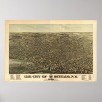 Buffalo New York 1880 Antique Panoramic Map