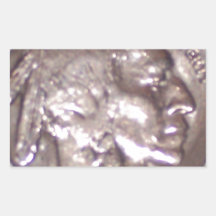 Buffalo Nickel Rectangular Stickers