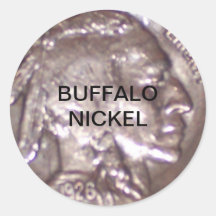 Buffalo Nickel Round Sticker