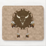 Buffalo Skull Dream Catcher Mouse Pad