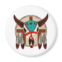 Buffalo Skull Fridge Magnets