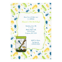 Bug Jar Birthday Party invite with insects