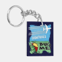 Bug running away from chemtrail plane keychains