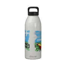 Bug running away from chemtrail plane drinking bottle