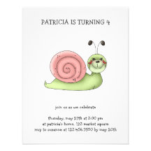 Buggin' You · Green & Pink Snail Personalized Announcement