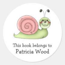 Buggin' You · Green & Pink Snail Round Stickers