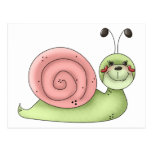 Buggin' You · Snail · green & pink Postcards