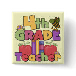 Bugs and Apples 4th Grade Tshirts and Gifts buttons