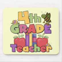 Bugs and Apples 4th Grade Tshirts and Gifts Mousemat