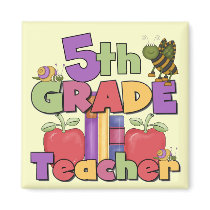 Bugs and Apples 5th Grade Teacher Refrigerator Magnet
