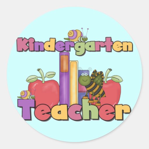 Bugs and Apples Kindergarten Teacher Stickers