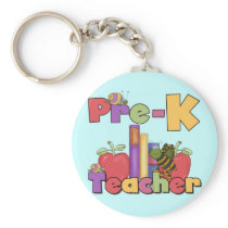 Bugs and Apples Pre-K Teacher Tshirts and Gifts Key Chain