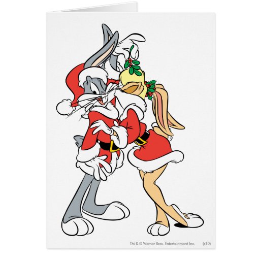 Bugs and Lola Mistletoe Kiss Greeting Card