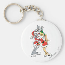 Bugs and Lola Mistletoe Kiss Keychains