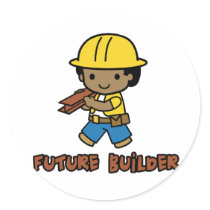 Builder Round Sticker