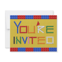 Building Blocks Invitation in Primary Colours