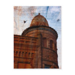 building in Fort Madison with rust background Post Card