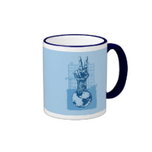 Building Peace Ringer Mug Blue