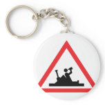 building-site beer warning sign fun key chains