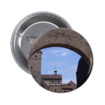 Buildings through Archway Pinback Button