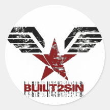 built2sin logo round stickers