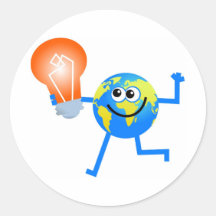 Bulb Globe Round Stickers