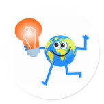 Bulb Globe Round Stickers