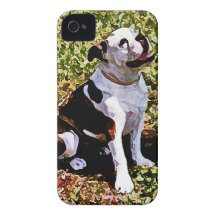 Buldog Sitting with Mouth Open Case-Mate iPhone 4 Cases