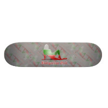 Bulgarian Girl Silhouette Flag Skate Board Deck