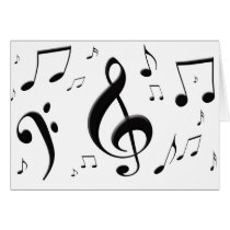 Bulging Music Notes Card