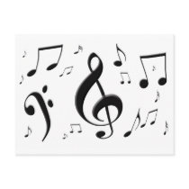 Bulging Music Notes Postcard