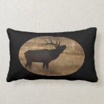 Bull elk bugling in silhouette pillow
