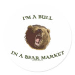 Bull in a Bear Market Round Stickers