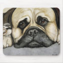 "Bull Mastiff and Baby Bird" Mouse Pad mousepads