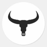 bull skull round stickers