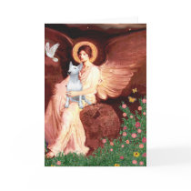 Bull Terrier 1 - Seated Angel Greeting Cards