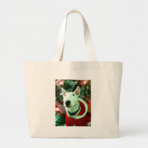 bull terrier christmas bag