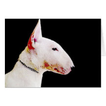 Bull terrier greeting card