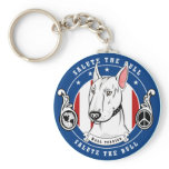 Bull Terrier Keychain Blue
