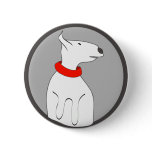 BULL TERRIER RED COLLAR PUPPY buttons