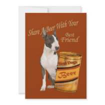 Bull Terrier Shares A Beer Invitation