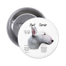 Bull Terrier (wht) History Design Buttons
