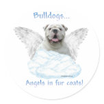 Bulldog Angel in fur coat sticker